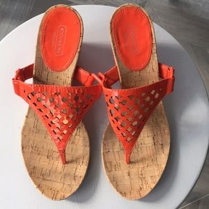 Coach leather and cork sandals so 9